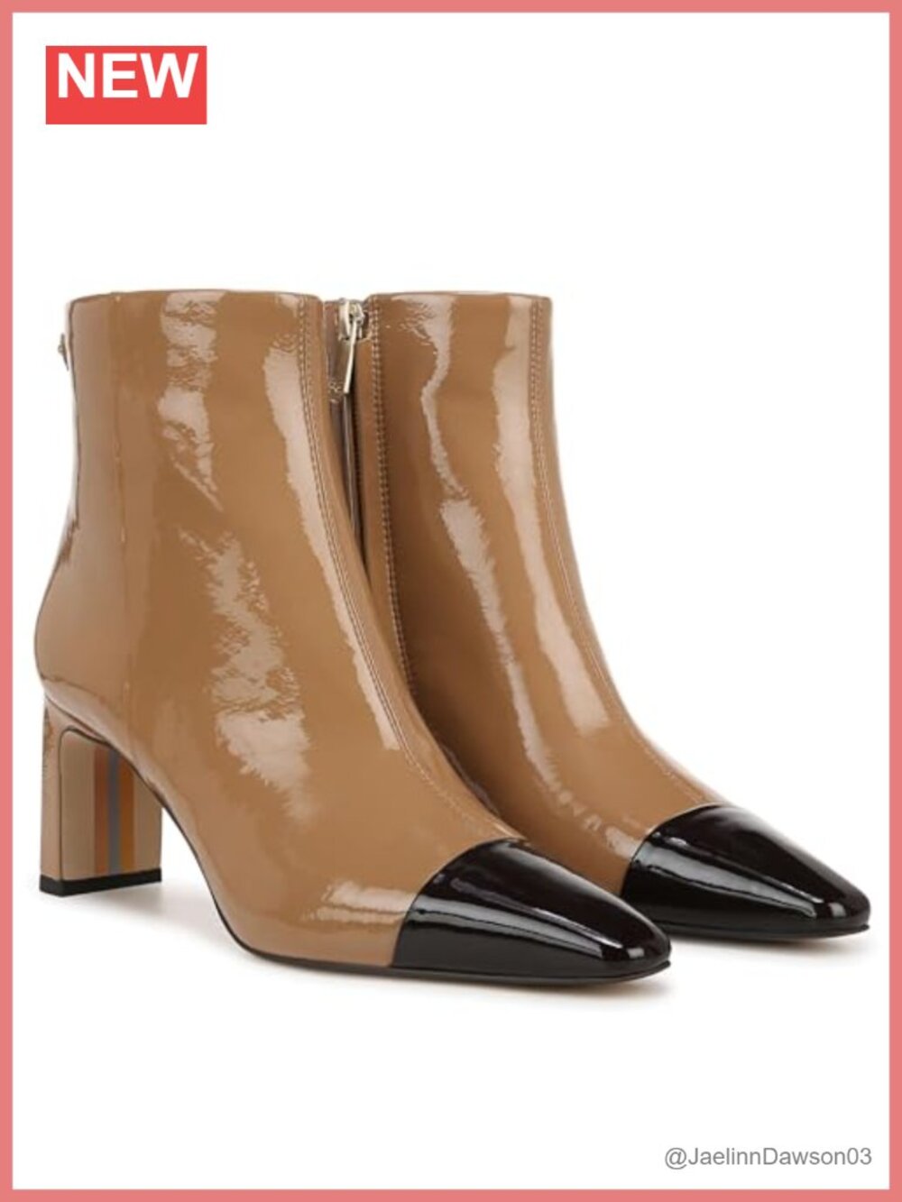 Women's Snip Toe Block Heel Ankle Bootie with Zipper Closure and PU Upper
